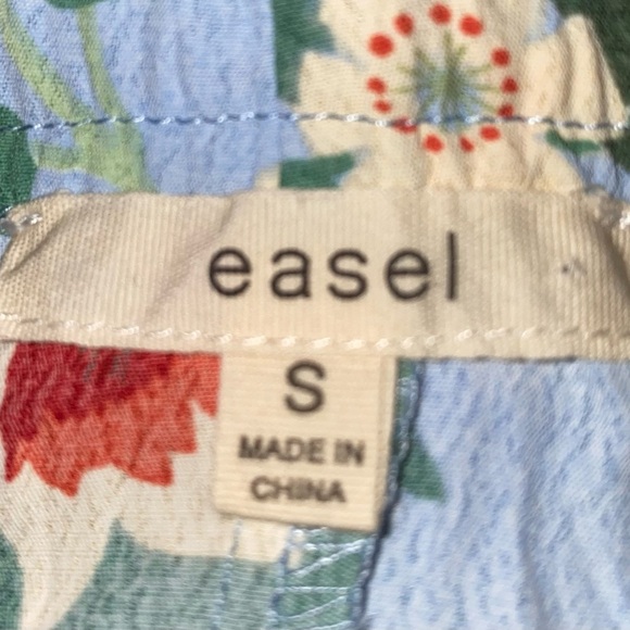 EASEL Anthropologie floral print ruffle flutter short sleeve pullover NEW size S - Picture 6 of 12